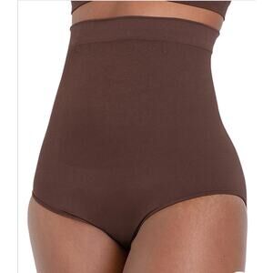 Shapermint High Waisted Shaper Panty Chocolate M/L Ribbed Seamless
